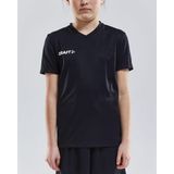 Craft Squad Jersey Solid SS Shirt Junior Sportshirt2 - Unisex - zwart wit2 128