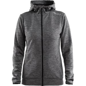 Craft - Women Leisure Full Zip Hood - Vest - Dark Grey Melange - Polyester