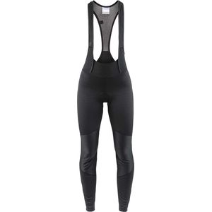 Craft - Ideal Wind Bib Tights - Fietsbroek - Zwart en Zilver - Dames