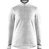 Shirt Craft Women Grid Halfzip Grey Melange