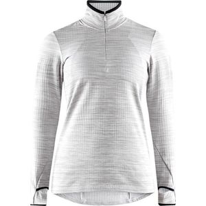 Shirt Craft Women Grid Halfzip Grey Melange