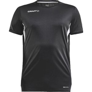 Craft - Pro Control Impact - Tennisshirt - Zwart/Wit - 100% Gerecycled Polyester