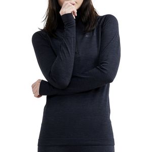 Craft Thermoshirt dames lange mouw met rits - Core dry Zwart