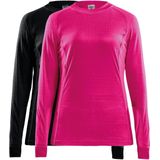Craft 2-Pack Core Thermoshirt Lange mouw Dames - Ronde hals Zwart