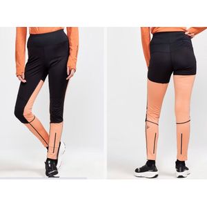 Craft - ADV Essence Wind Tights - Trainingsbroek - Zwart met oranje - Dames