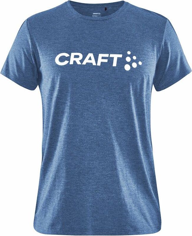 Craft - Community Logo Tee - T-Shirt - Cobolt Melange - Polyester Viscose Katoen