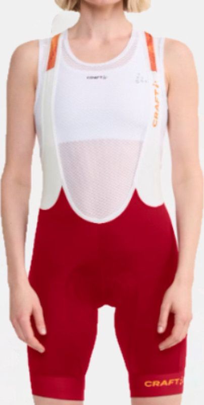 Craft fietsbroek ADV Endur bib voor dames, rood