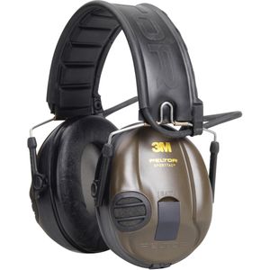 3M Peltor SportTac Gehoorbescherming groen - Intelligente oorbeschermers met effectieve geluidsisolatie speciaal voor jagers en sportschaatsen - Dynamische geluidsregeling - SNR = 26dB