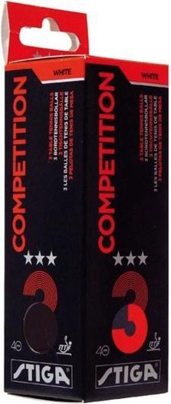 Stiga optimum tafeltennisballen 3 sterren in de kleur oranje.