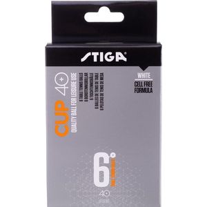 STIGA Unisex – volwassenen cup ABS 6-pack witte tafeltennisbal, wit, één maat