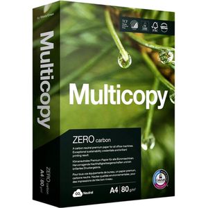 Kopieer-printpapier MultiCopy ZERO carbon - A4 80 gram wit - doos 5 pak (5 x 500 vel)