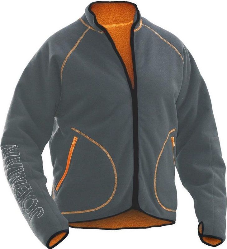 Jobman 5192 Fleece Jacket Reversible 65519274 - Grijs/Oranje