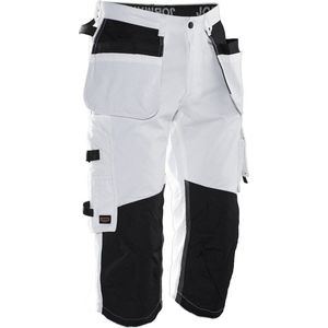 Jobman - 2133 Painters' Long Shorts - Wit/Zwart - Technische Driekwart Werkbroek