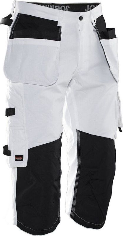 Jobman - 2133 Painters' Long Shorts - Wit/Zwart - Technische Driekwart Werkbroek