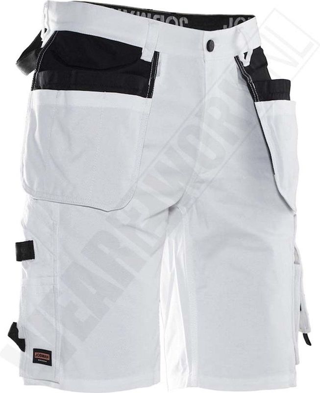 Jobman 2132 Painters' Shorts Wit/Zwart maat C44