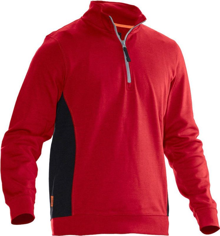 Jobman 5401 Halfzip Sweatshirt 65540120 - Rood/Zwart