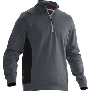 Jobman 5401 Halfzip Sweatshirt 65540120 - Donkergrijs/Zwart