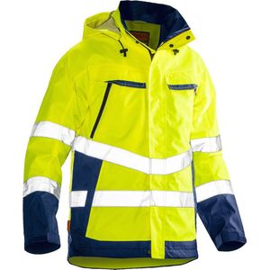 Jobman 1283 Hi-Vis Shell Jacket 65128362 - Geel/Navy - M