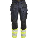 Jobman 2134 Hi-Vis Stretch Trousers Core HP 65213419 - Navy/Geel