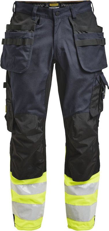 Jobman 2134 Hi-Vis Stretch Trousers Core HP 65213419 - Navy/Geel