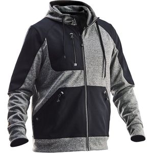 Jobman 5303 Hoodie Spun Dye 65530356 - Zwart Melange/Zwart
