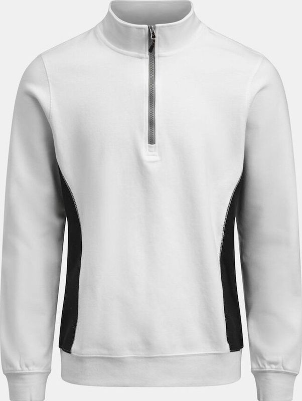 Jobman 5401 Halfzip Sweatshirt 65540120 - Wit/zwart - S
