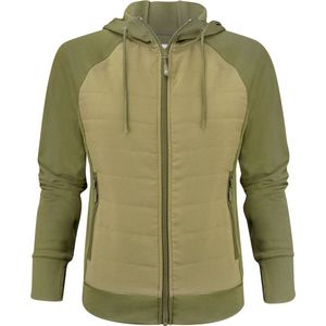 James Harvest - Keyport Jacket - Mosgroen - Dames - Bicolor Sweatvest met Ritssluiting