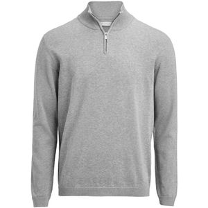 James Harvest - Ashland Halfzip - Gebreide Sweater - Grijs Mêlée