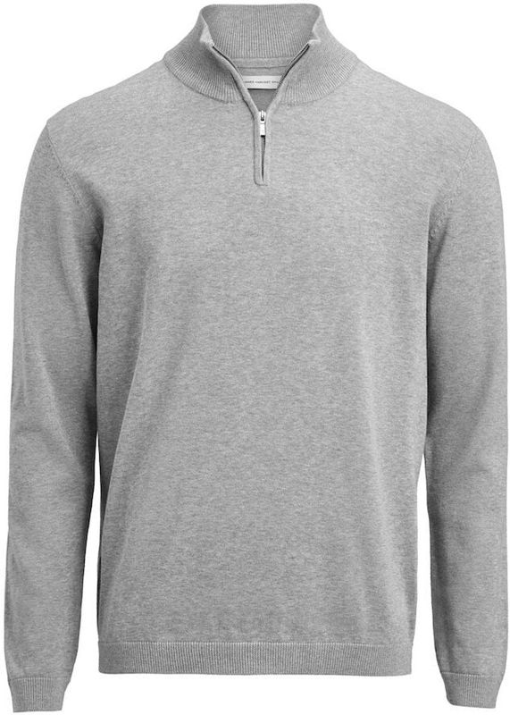 James Harvest - Ashland Halfzip - Gebreide Sweater - Grijs Mêlée