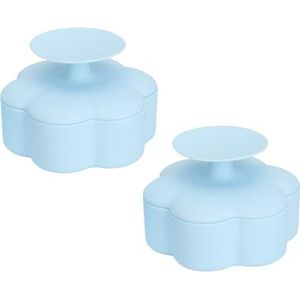 Borstelkleurverwijdering Reinigingsspons, Blauw Make-upborstel Reinigingsmat Structuurpatroon 2 Stuks Bloemvormig voor Thuis