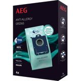 AEG GR206S stofzuigerzakken s-bag anti-allergy, 4 synthetische stofzuigerzakken, geschikt voor o.a. AEG UltraSilencer, ClassicSilence, SilentPerformer, VX4, VX6, VX7, VX8