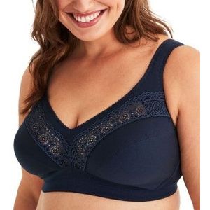 Swegmark Niet-voorgevormde Bh Zonder Beugel Cotton Stars Donkerblauw