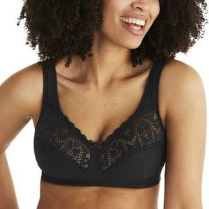 Swegmark niet-voorgevormde katoenen bh zonder beugel True Beauty zwart