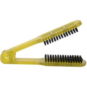 Hittebestendige haarkam, haarborstel dubbelzijdig zacht voor het rechttrekken van haar;(geel)