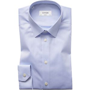 Eton business Signature Twill overhemd super slim fit lichtblauw
