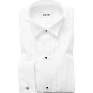 Eton - Overhemd - Wit - Katoen - Slim Fit - Plissé Tuxedo