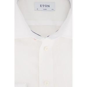 Eton - Classic Fit Overhemd - Wit - Katoen - Strijkvrij