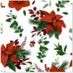 20 servetten rode kerstster bloem 33cm