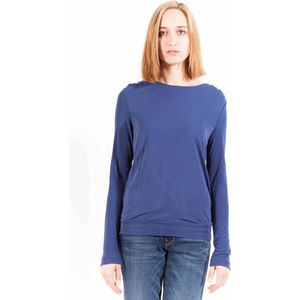 Gant - Blauwe Viscose Dames Top - Longsleeve