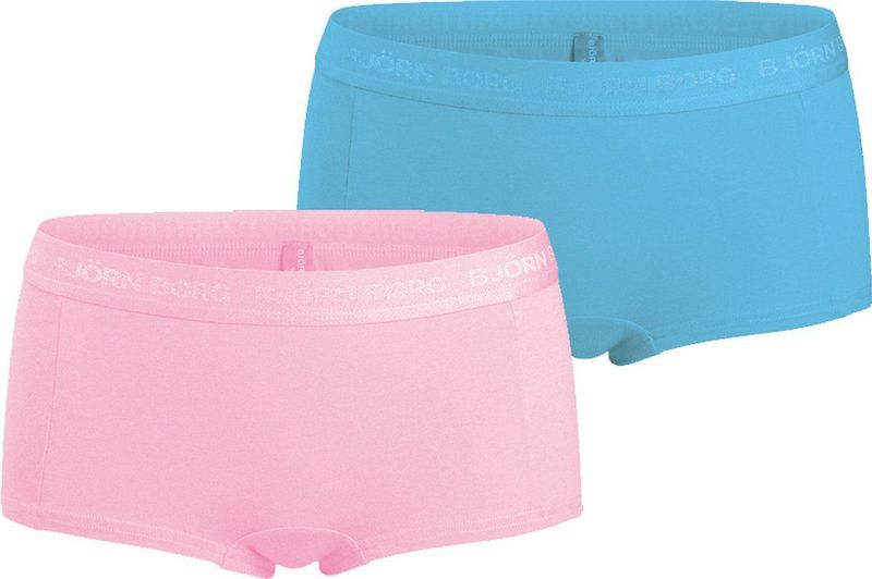 Björn Borg - Meisjes Minishorts - Lichtroze - 2-Pack - Zacht Katoen