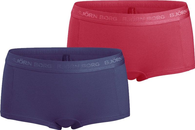 Bjorn Borg Björn Borg Meisjes Minishorts 2-pack – Zacht Katoen – Rood & Donkerblauw Maat 170-176 Meisje