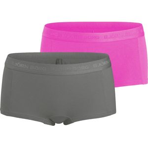 Björn Borg - Meisjes Minishorts 2-Pack - Grijs - Roze - Katoen