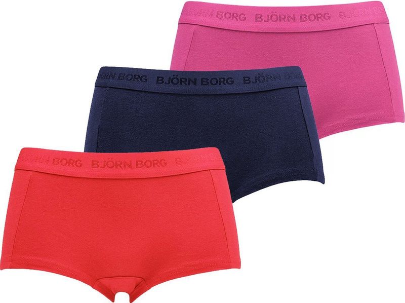 Björn Borg - Minishorts - 3-Pack - Multicolor - 95% Katoen 5% Elastaan