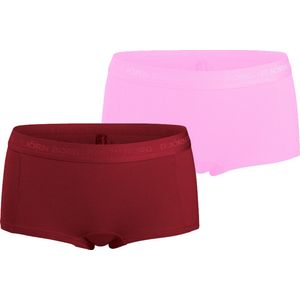 Bjorn Borg - Meisjes Minishorts 2-pack - Bordeauxrood & Lichtroze - Zacht Katoen