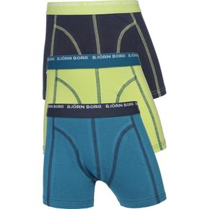 Bjorn Borg - Jongens 3-pack Contrast Boxershorts Blauw / Lime