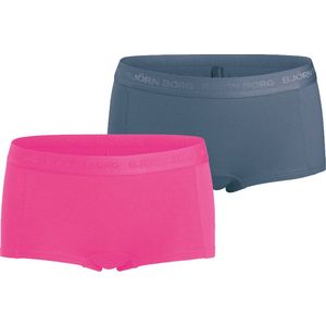 Björn Borg - Meisjes Minishorts 2-Pack - Roze - Donkergrijs - Katoen