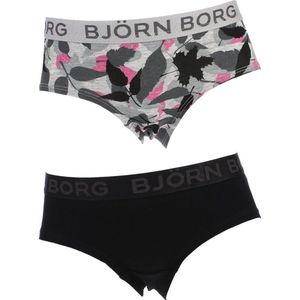 Björn Borg - Meisjes 2-pack Autumn Leaf Hipsters Grijs Melange / Zwart - 170