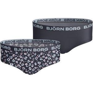 Björn Borg - Meisjes Hipster - Donkerblauw en Panterprint - 2-Pack - Zacht Katoen