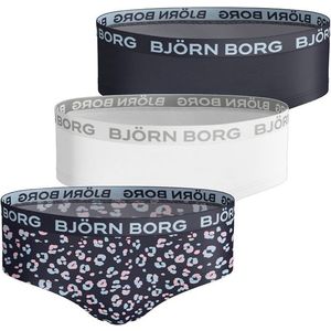 Björn Borg - Meisjes Hipster - 3-Pack - Donkerblauw en Animal Print - Katoen met Stretch