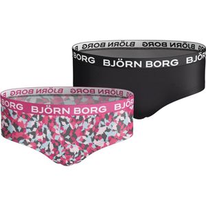 Björn Borg Meisjes Hipster 2-Pack – Zacht Katoen – Zwart & Multicolor Print maat 122-128 Vrouwen